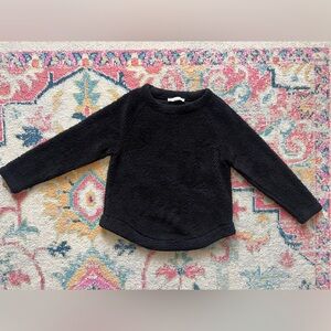 Loft Black Sherpa Crewneck Sweatshirt Small